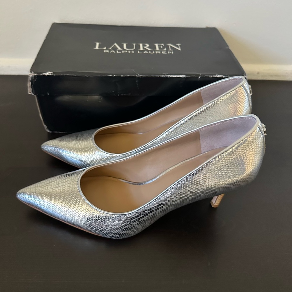 Ralph Lauren Lanette Silver Heels for Women